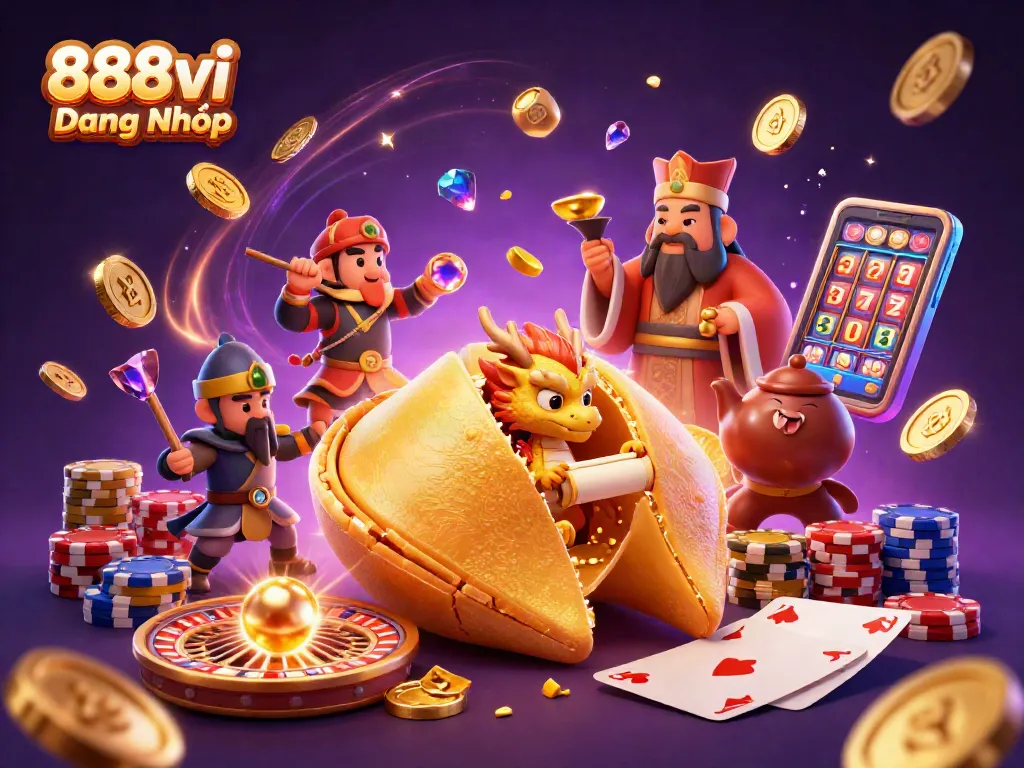 Experience 888vi Đăng Nhập with a vibrant 3D casino scene showcasing dynamic gaming elements and rich graphics.