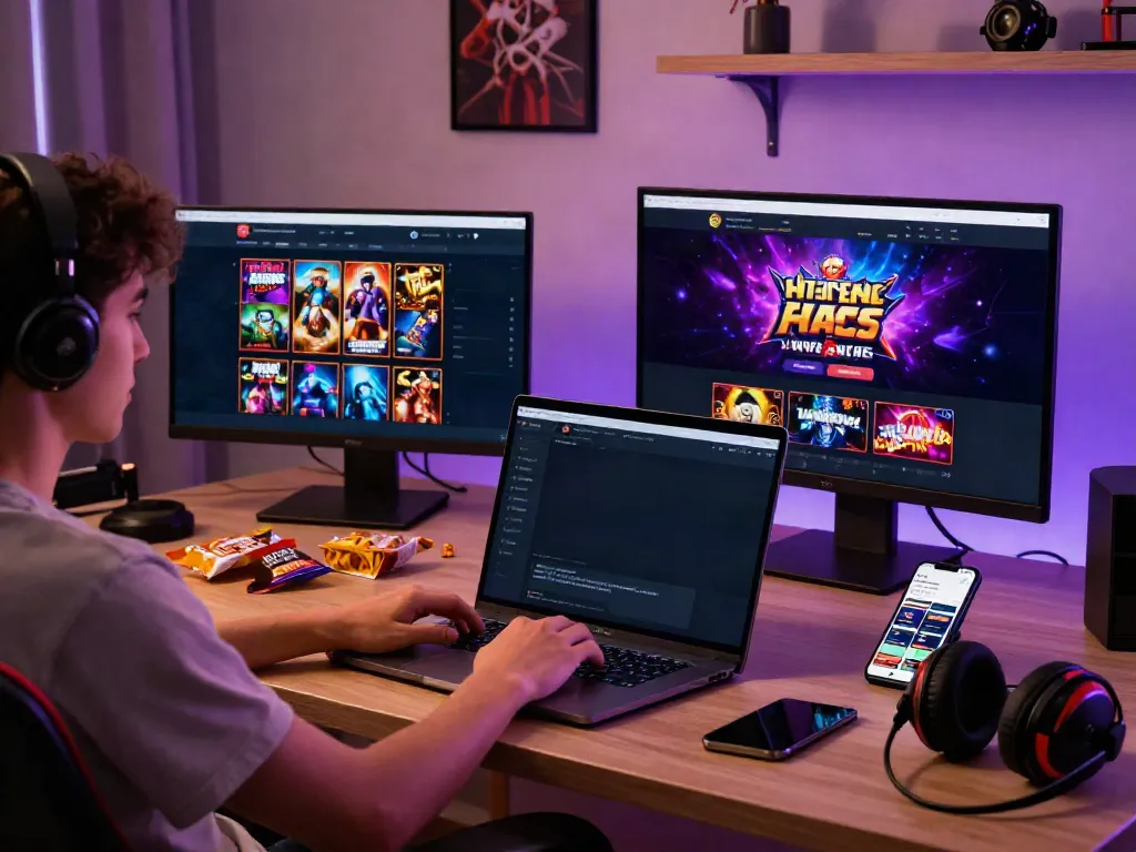 Engaging use of SKY88 online gaming platform on a stylish home office laptop.