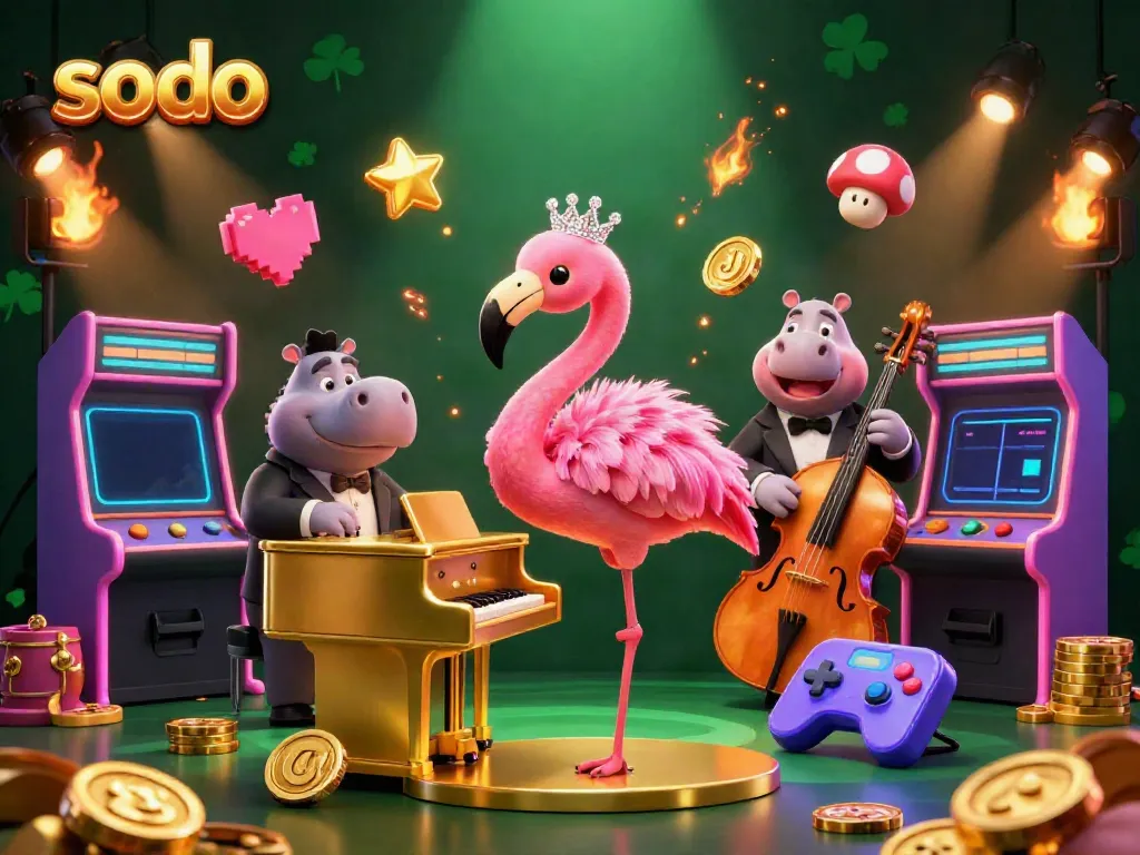 Sodo presents exhilarating gameplay at a virtual casino with vibrant characters and dazzling elements.