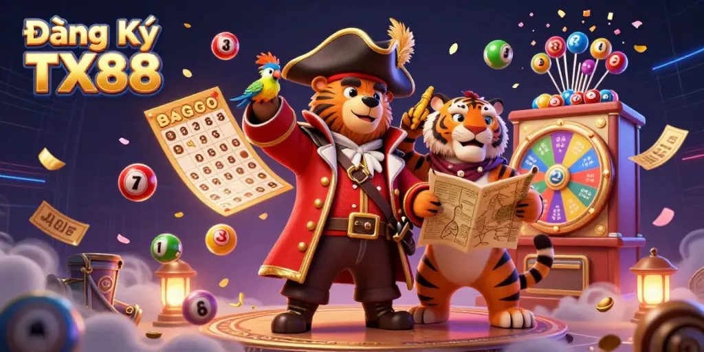 Experience excitement and thrill with Đăng Ký TX88, engaging in colorful lottery games and vibrant prize elements.
