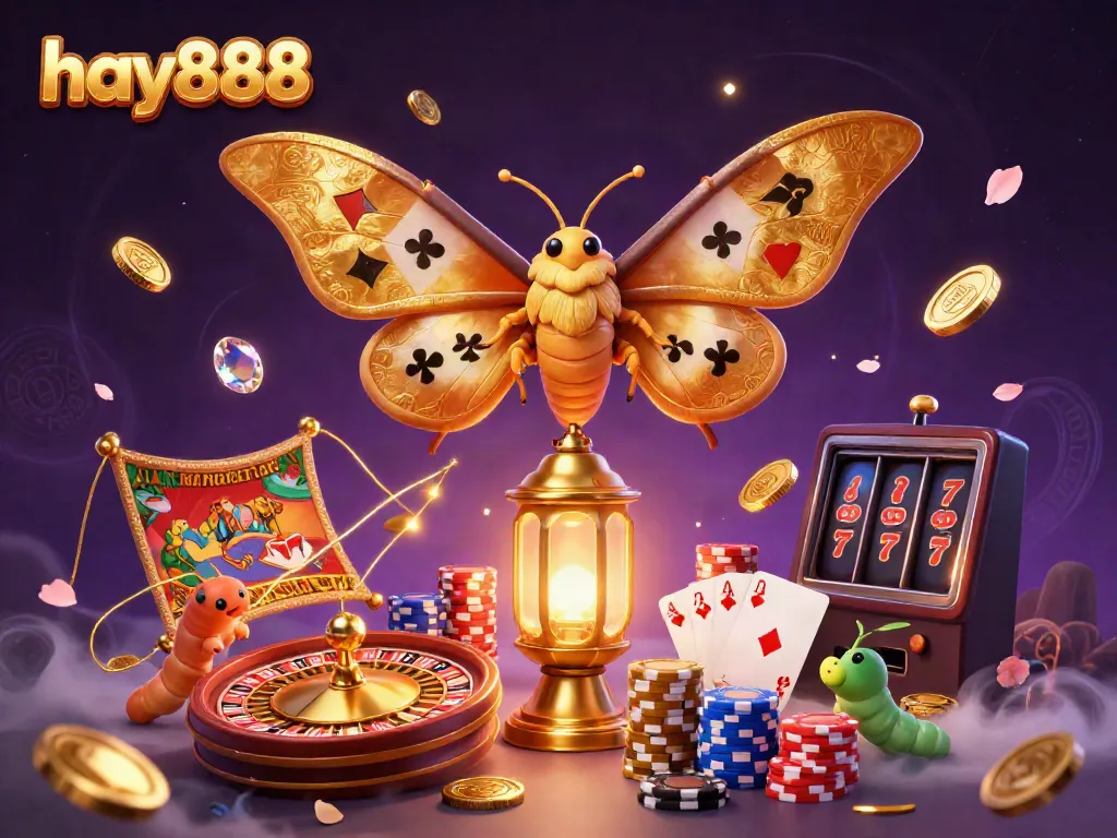 Join the excitement of hay888 with vibrant casino scenes, golden coins, and thrilling games.