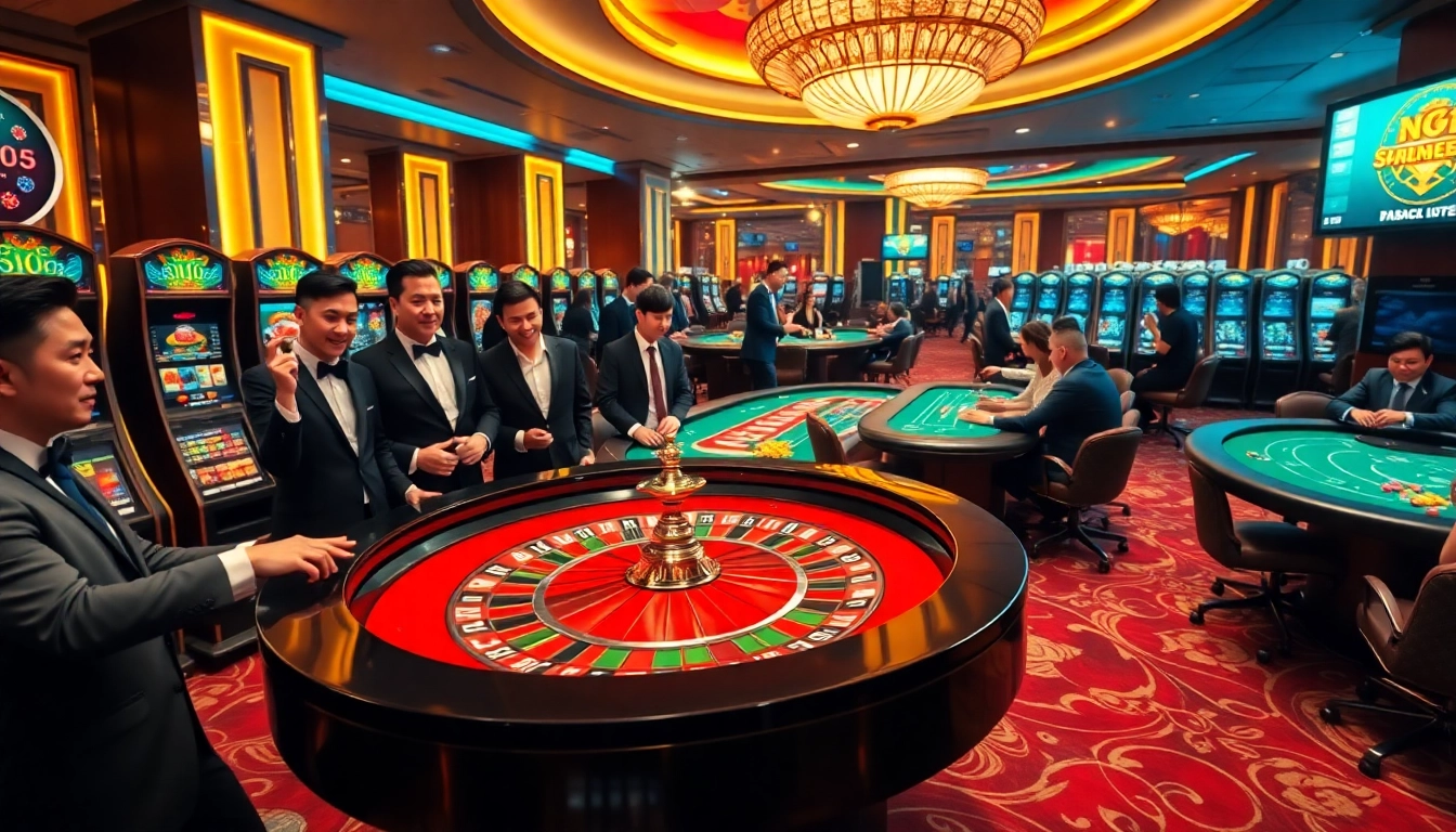 Experience thrilling gameplay at LC88 com with vibrant casino activities and elegant gaming tables.