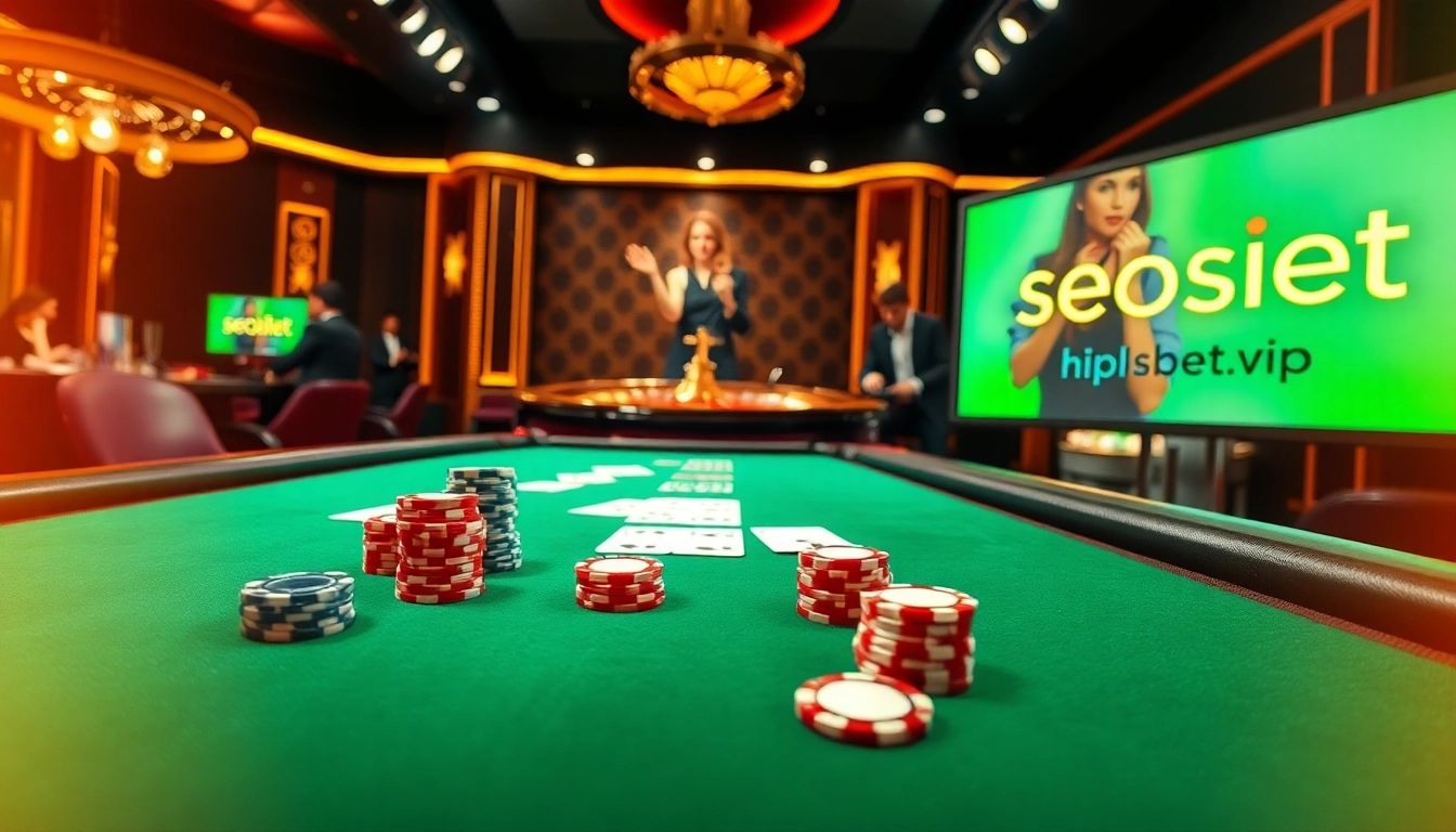 The exciting ambiance at https://seoshbet.vip/ showcases a luxurious poker game with elegant chips and vibrant casino elements.