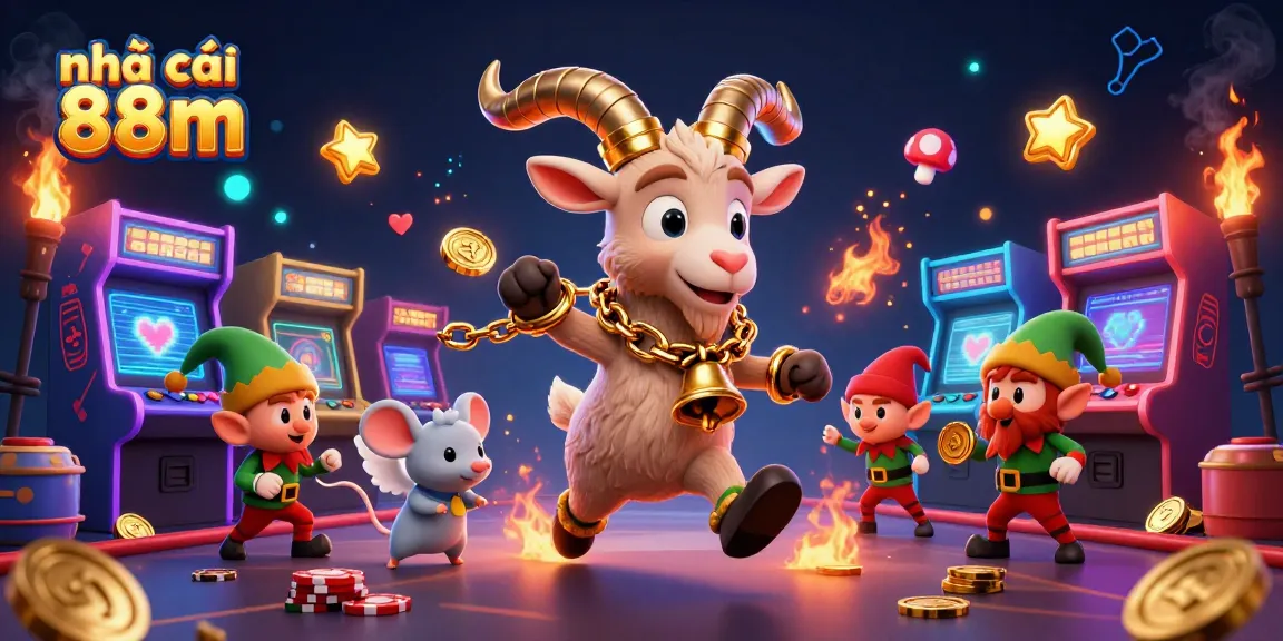 Play with excitement at nhà cái 88m as festive characters liven up a vibrant casino scene.