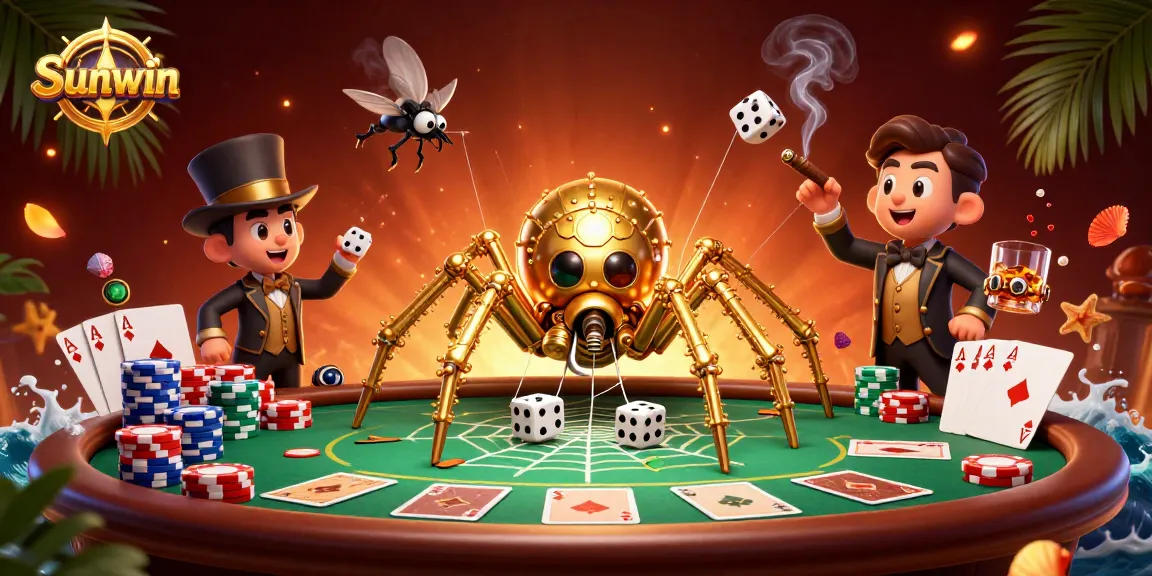 Experience thrilling gameplay with Sunwin at this vibrant casino-inspired 3D illustration.