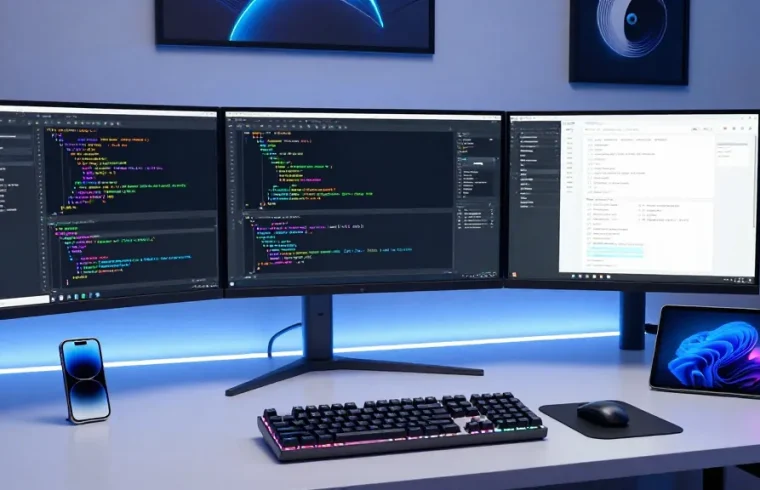 go8net - Modern tech development workspace showcasing software solutions.