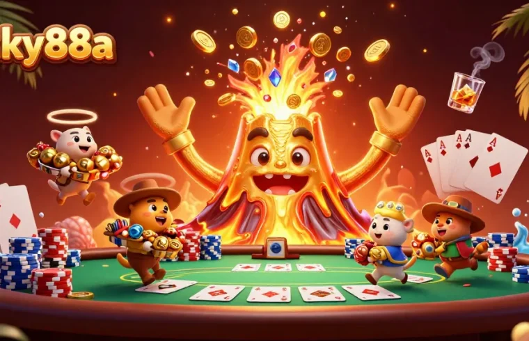 Engage in thrilling gameplay with lucky88a in a vibrant casino scene full of poker excitement