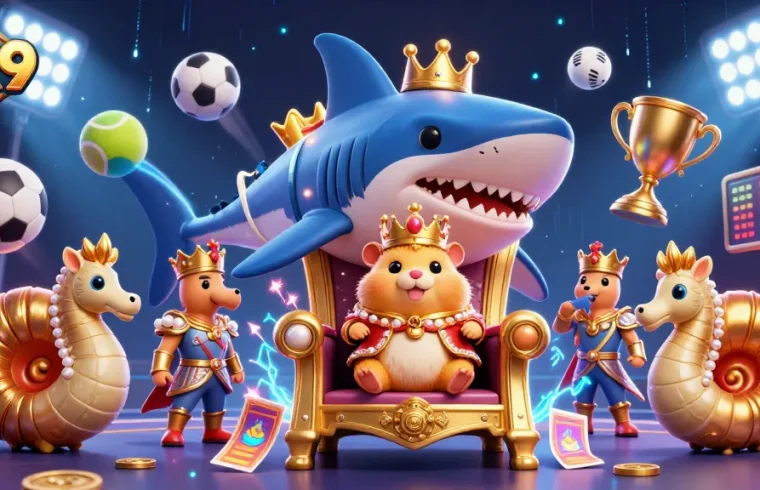 Experience the thrill of betting with ok9's dynamic casino scene showcasing fierce characters and engaging elements.
