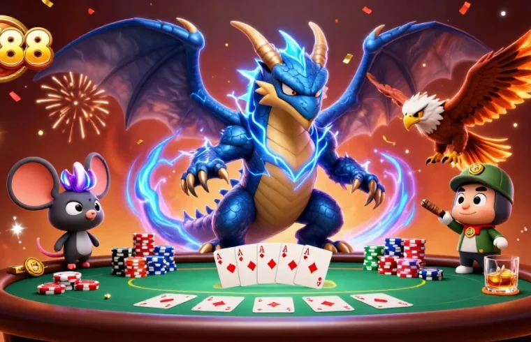 Experience thrilling gameplay at LV88 with an energetic scene featuring exciting poker action.