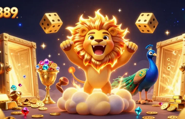 Experience thrilling gaming adventures with ae889 in this vibrant 3D illustration of a lion roars.