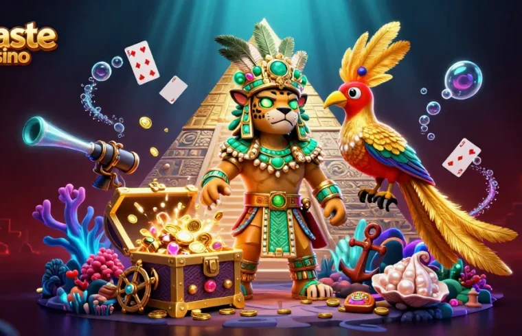 Experience thrilling gameplay at ginaste casino with a vibrant underwater treasure scene.